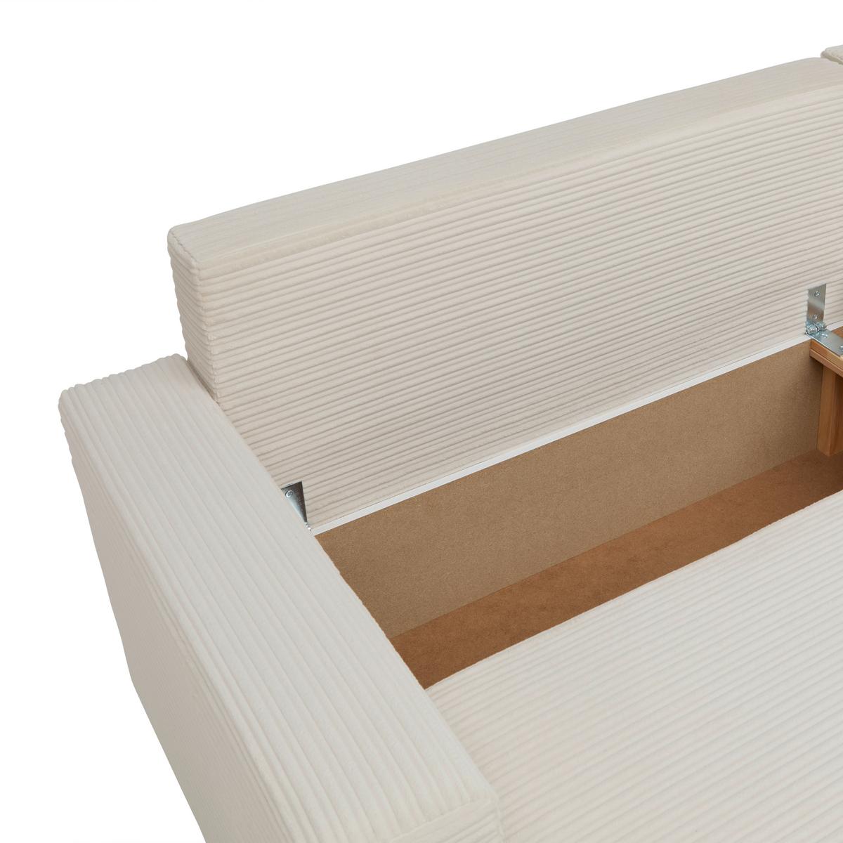Ecksofa Geneve Cord Beige - Beige/Schwarz, KONVENTIONELL, Kunststoff/Textil (225/86/167cm) - Mömax