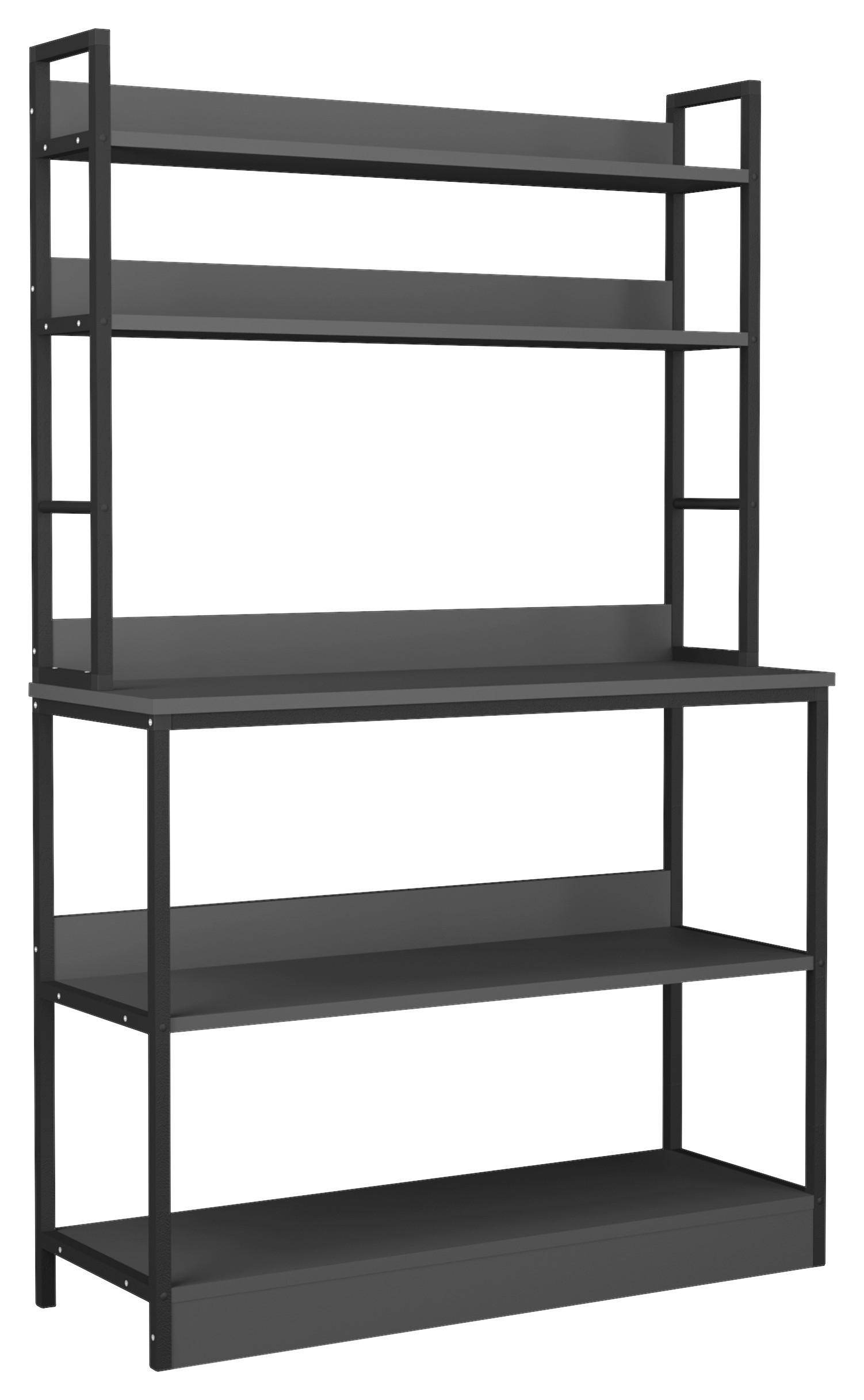 Regal INSASI Anthrazit ca. 101x161x36 cm - Anthrazit, Design, Holzwerkstoff/Metall (101/161/36cm) - MID.YOU