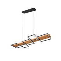 LED-Hängeleuchte Harper Braun/Schwarz max. 42 Watt - Schwarz/Braun, Natur, Holz/Metall (115/150cm) - Trio Leuchten