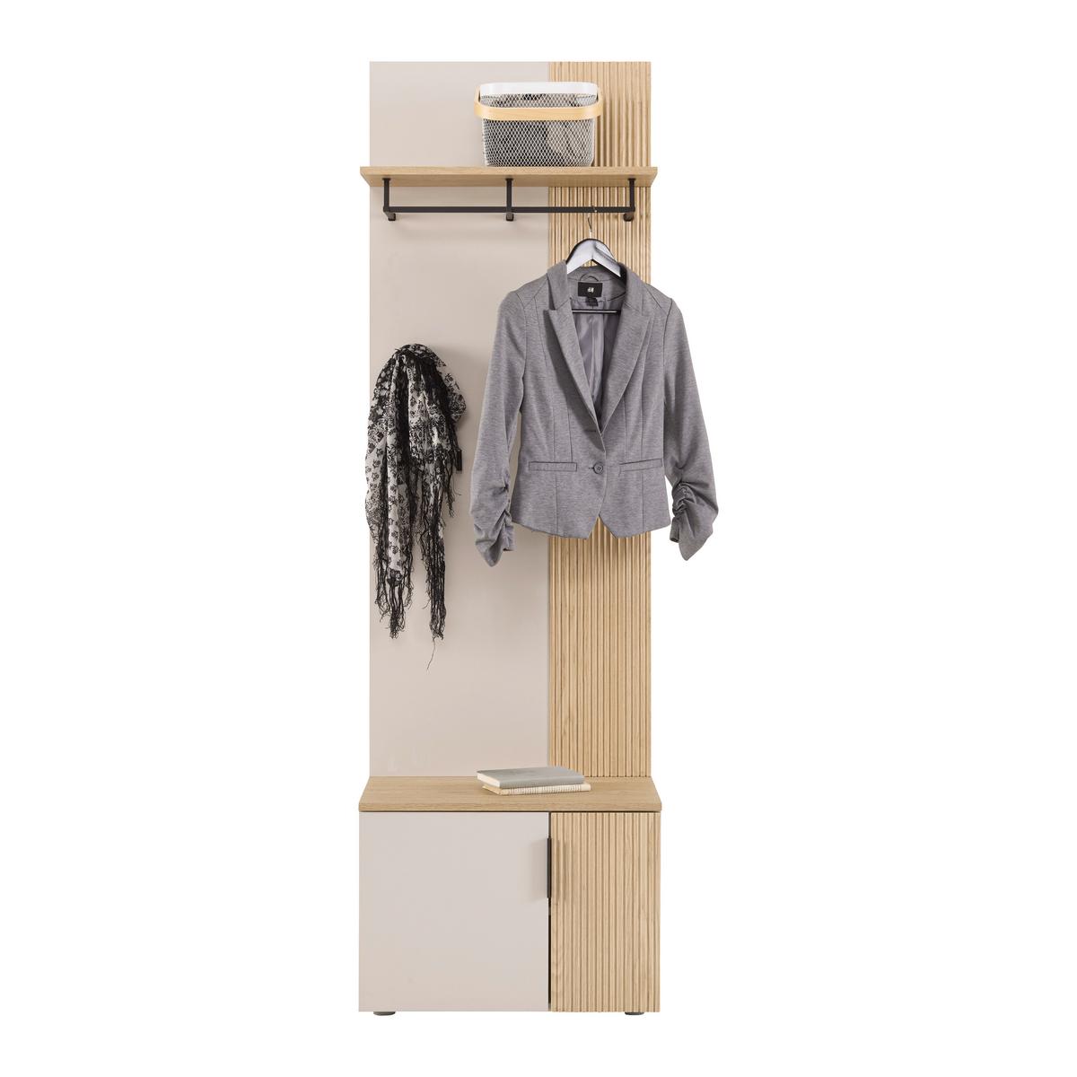 Garderobni Panel Cannes - kašmir/boja hrasta, Moderno, pločasti materijal (60/195/31,6cm) - Modern Living