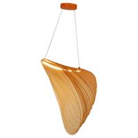 LAMPA WISZĄCA LED MAILAND - kolor dębowy/kolor naturalny, Trend, materiał drewnopochodny/metal (60/38/163,5cm) - Novel