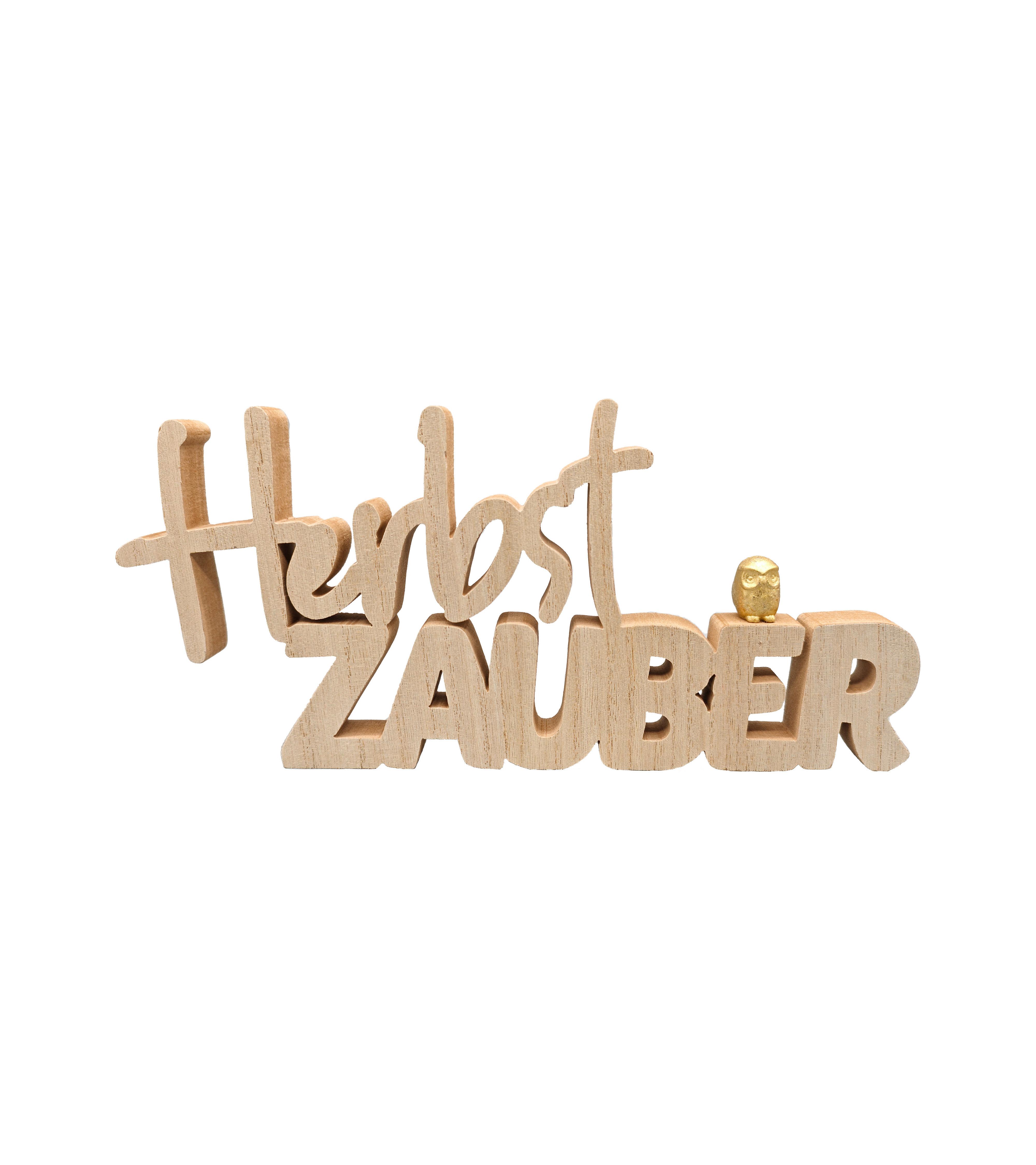 Dekoschriftzug Herbstzauber Naturfarben - Naturfarben, KONVENTIONELL, Holz (29/14,5/1,8cm) - Mömax