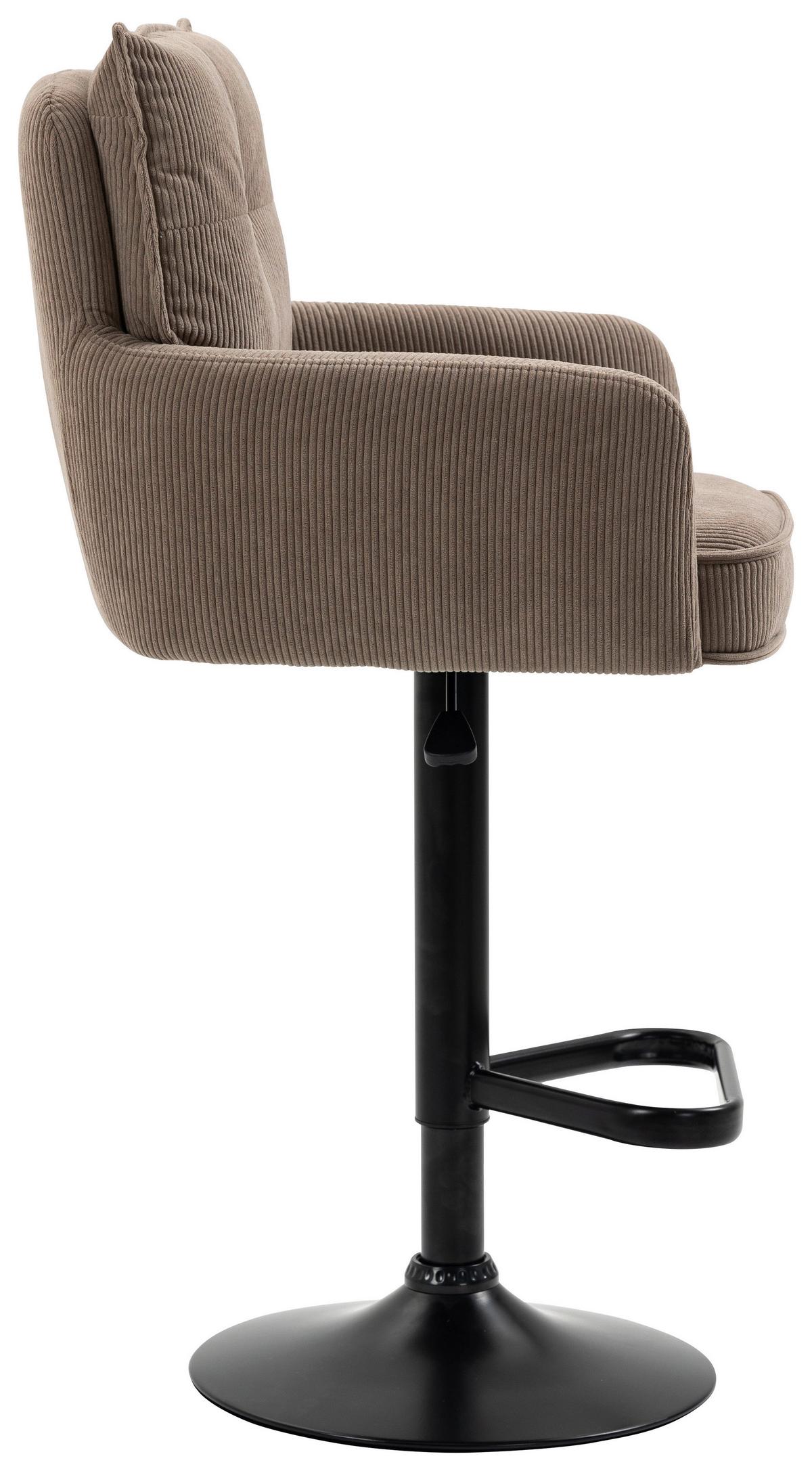 STOŁEK BAROWY POINT - czarny/brązowy, Design, metal/tkanina (54/98-120/58cm) - Novel