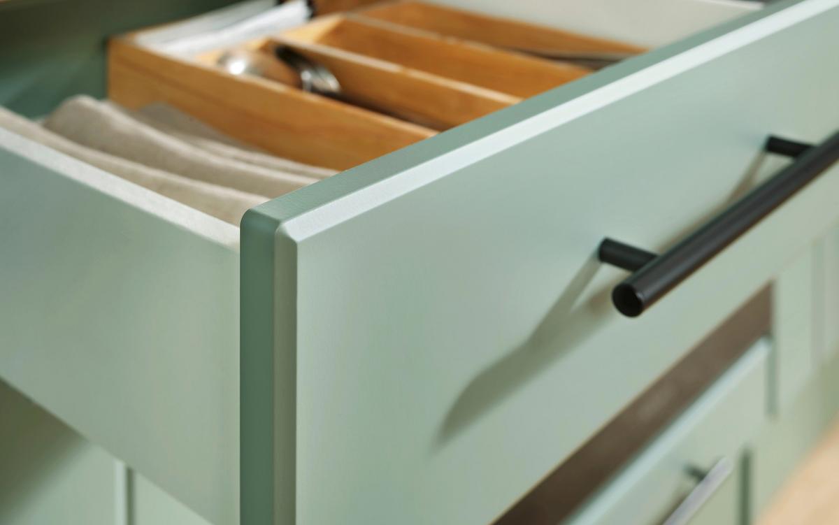 Küchenleerblock Anton o. Geräte Wildeiche/Schilfgrün - Schilfgrün/Wildeiche, Trend, Holzwerkstoff/Metall (220cm) - Respekta