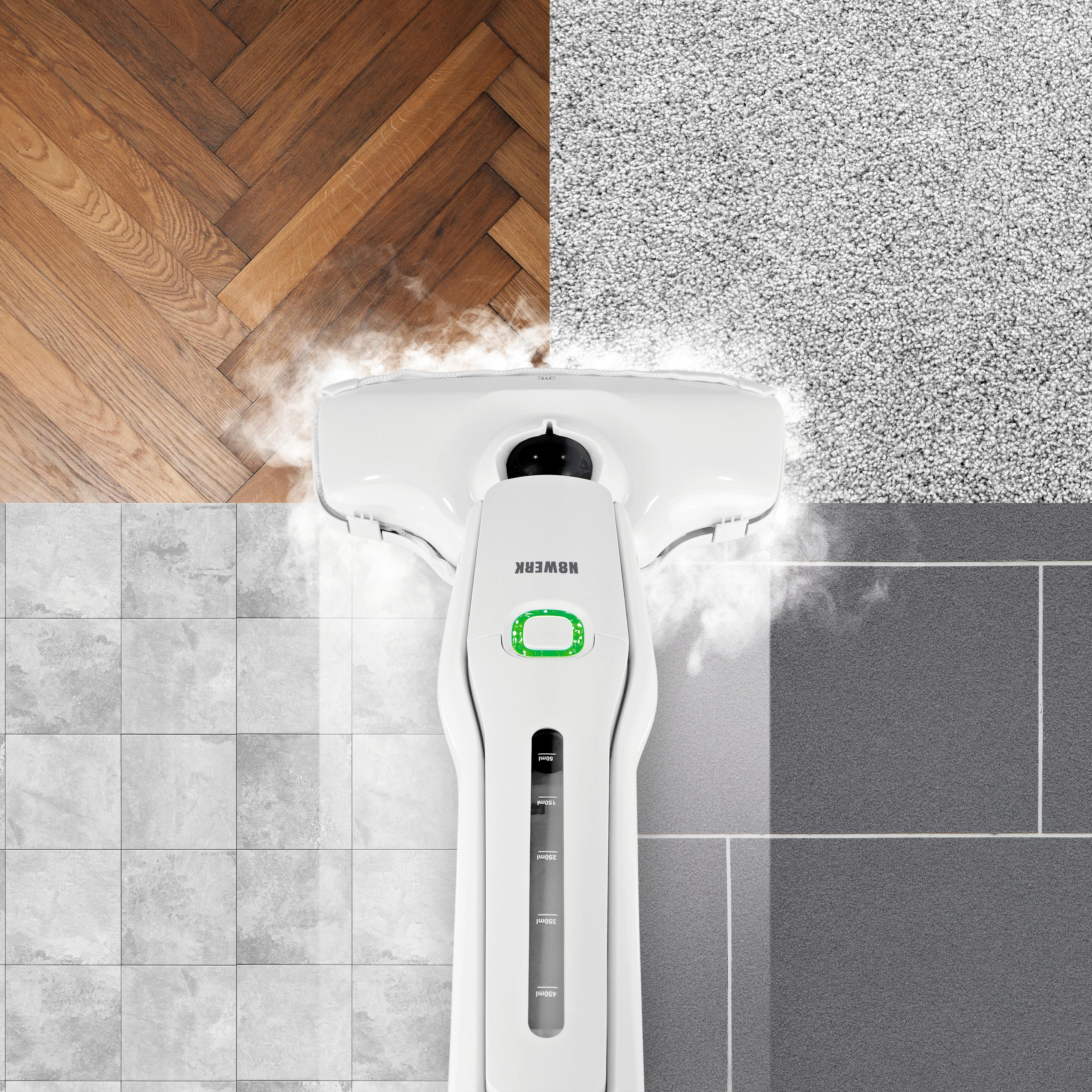 Dampfreiniger N8WERK max. 1300 Watt - Weiß, Basics, Kunststoff (15/112/30,5cm)