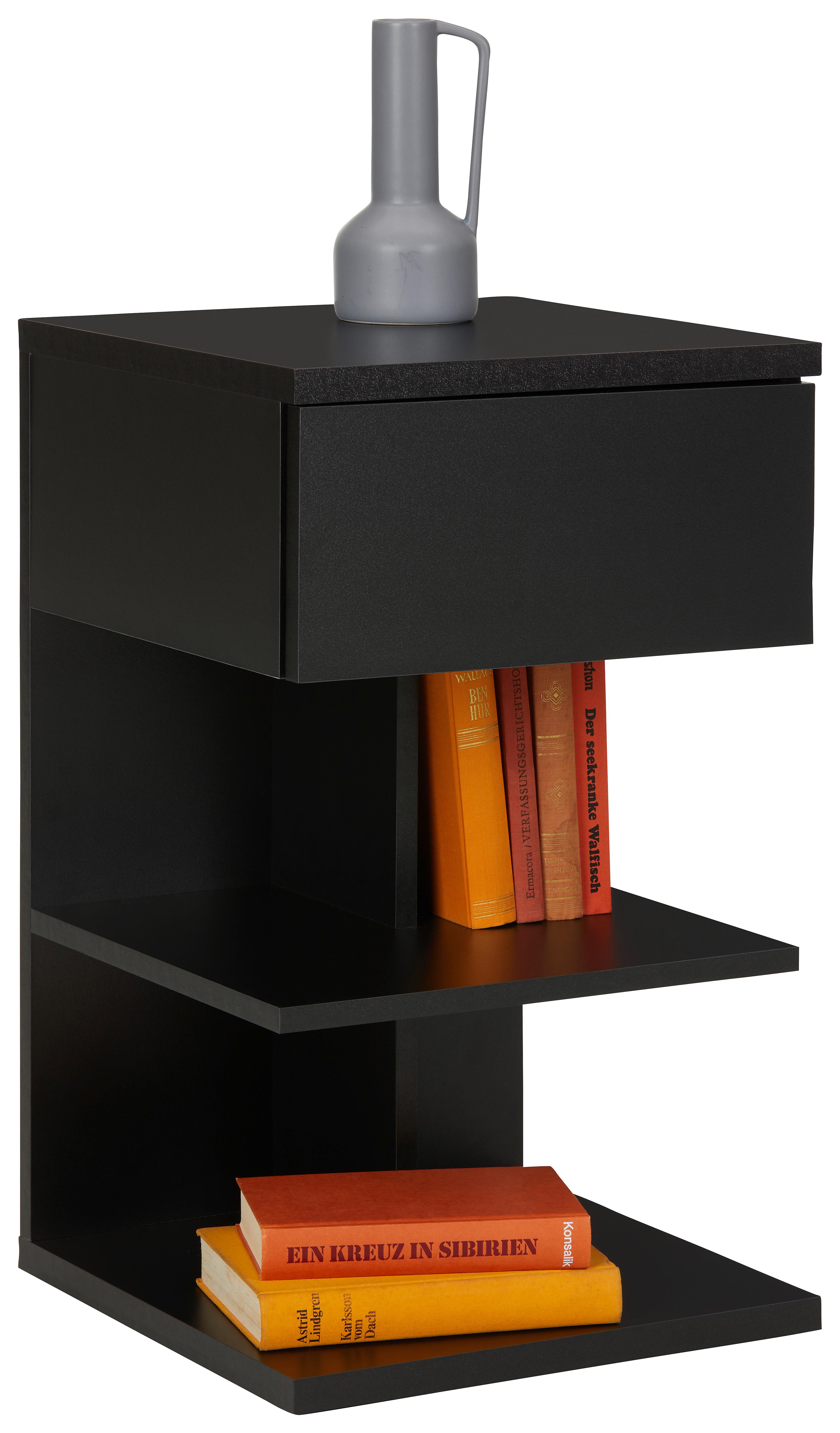 Nachtkästchen in Schwarz - Schwarz, MODERN, Holzwerkstoff (39/65/39cm) - Mömax