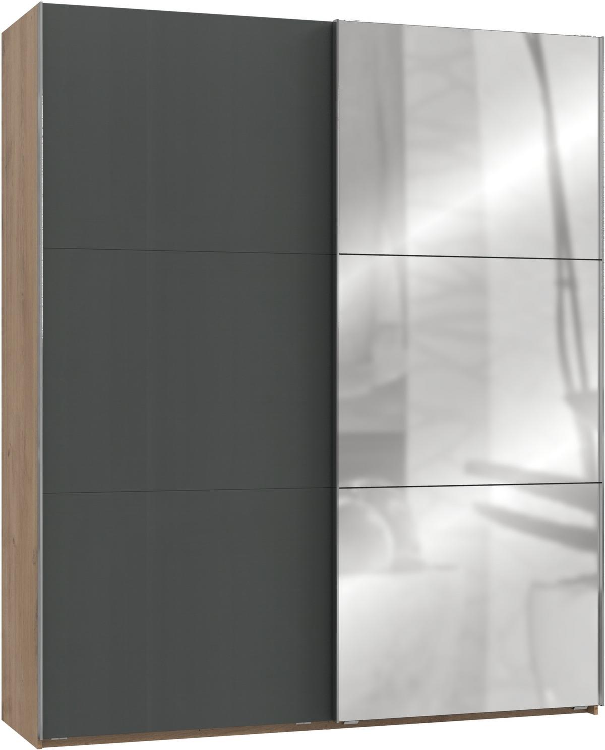 Ormar S Kliznim Vratima Level 36 A - boje grafita/boje hrasta, Moderno, drvni materijal/metal (200/236/65cm) - Modern Living