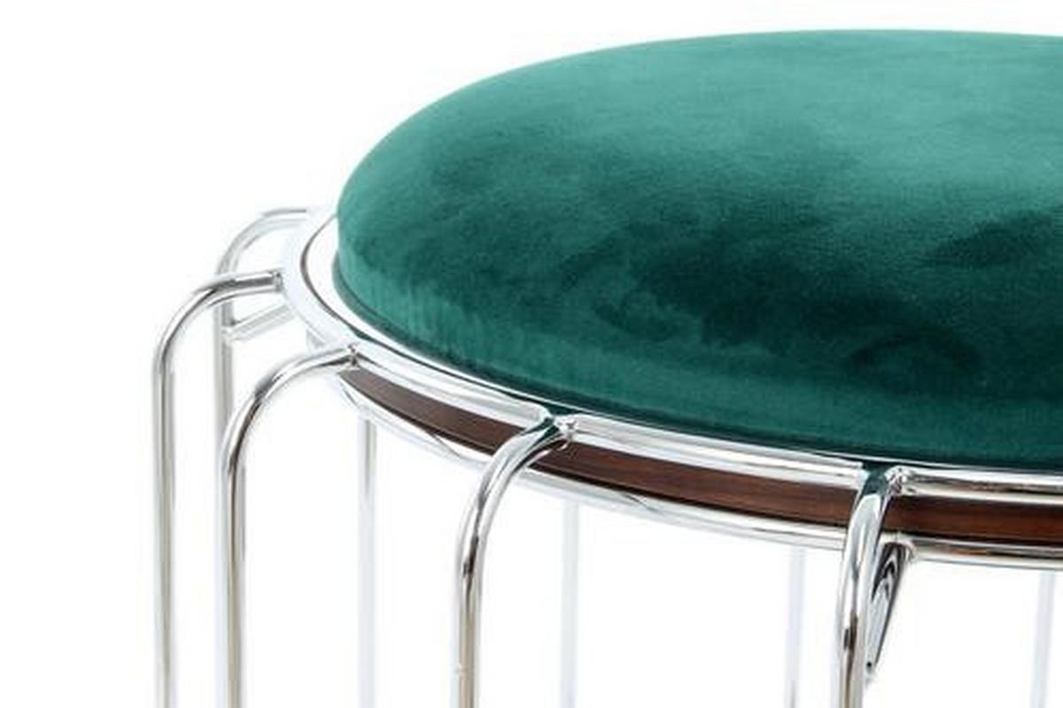 BEISTELLTISCH DJP68 - Dunkelgrün/Silberfarben, Basics, Glas/Holzwerkstoff (50/50/45cm) - Kayoom