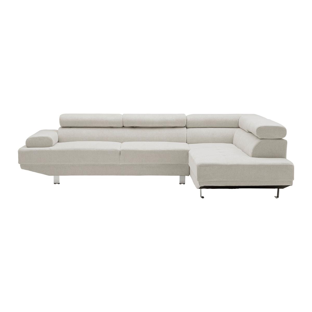 Sarokgarnitúra Emely - krém, Modern, textil/fa (267/70/195cm) - Bessagi Home