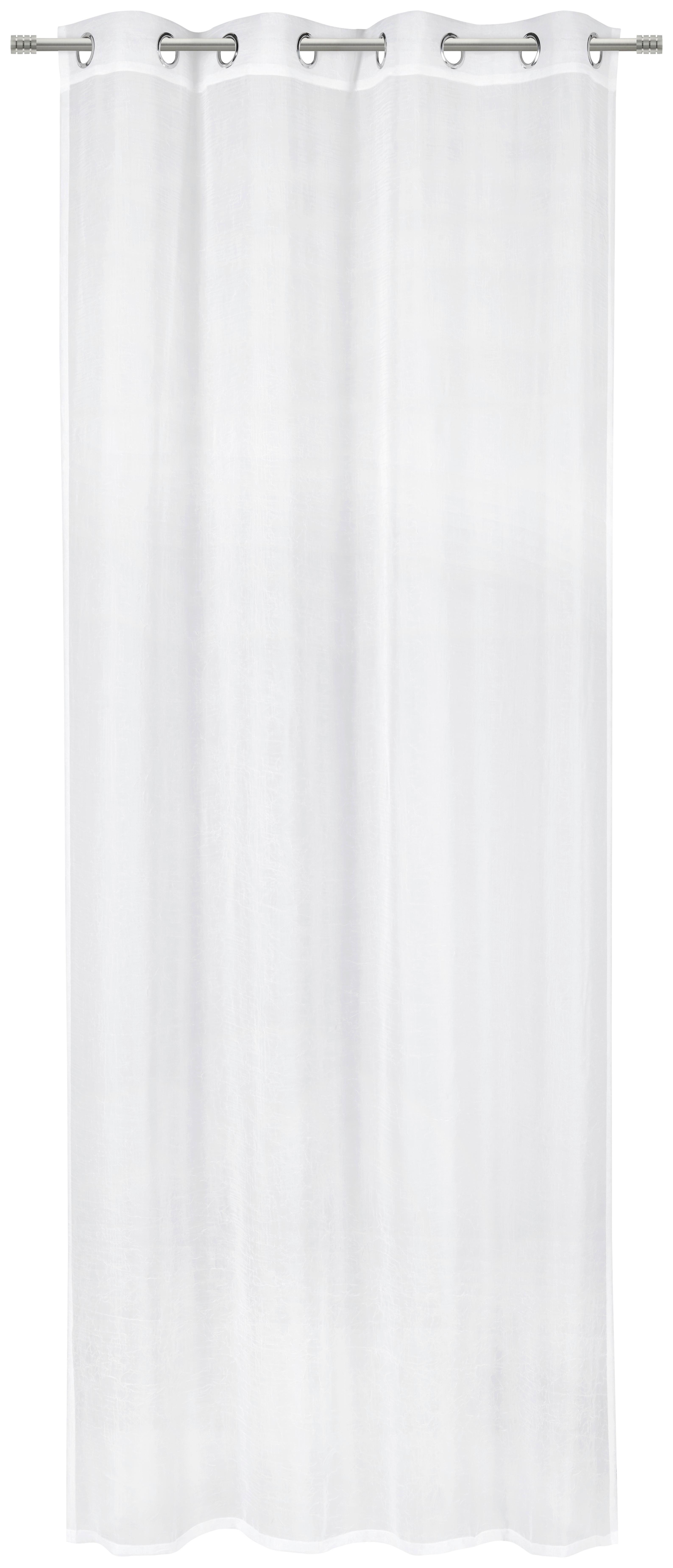 ZASŁONA NA PRZELOTKACH CRASH - biały, Basics, tkanina (135/245cm) - Boxxx