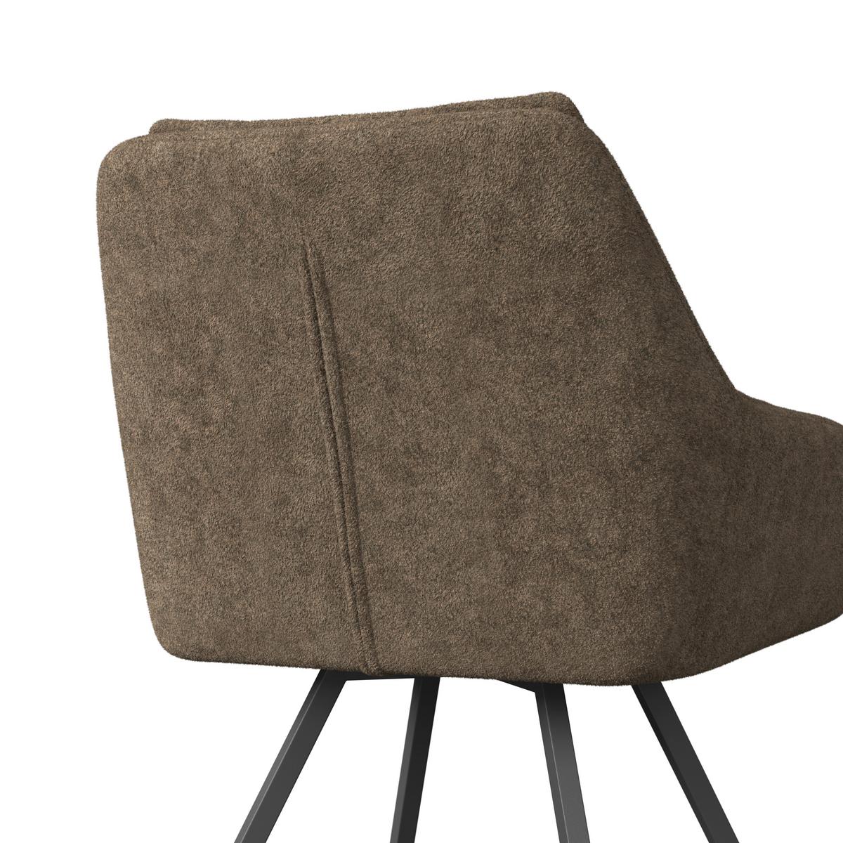 Armlehnstuhl Billy Braun Struktur Drehbar Gepolstert - Schwarz/Braun, MODERN, Holz/Textil (64/87/64cm) - Bessagi Home