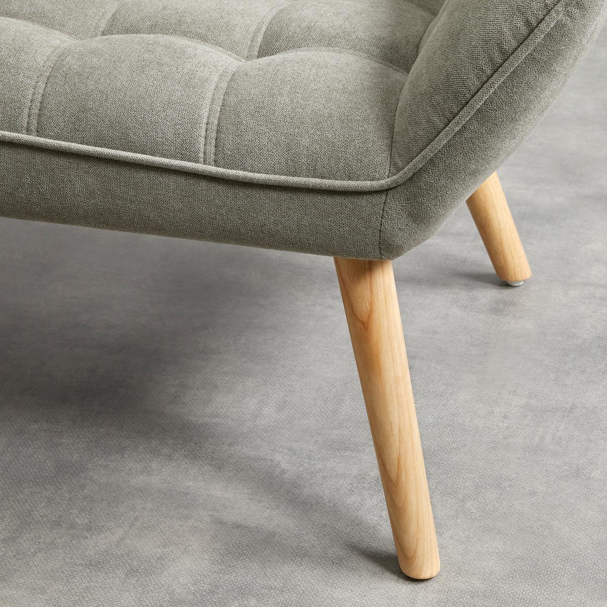 Sofa Monique Grau Velours - Grau, MODERN, Holz/Textil (127/76/74,5cm) - Bessagi Home