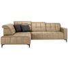 Ecksofa Panama links Beige - Beige/Schwarz, KONVENTIONELL, Textil/Metall (216/89-102/304cm) - Premium Living