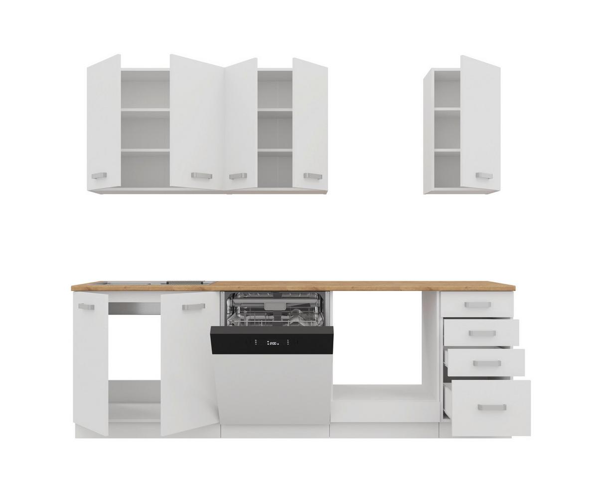 Blok Kuhinja Eko - boja hroma/boja hrasta, Moderno, pločasti materijal/plastika (240/218/60cm) - Modern Living