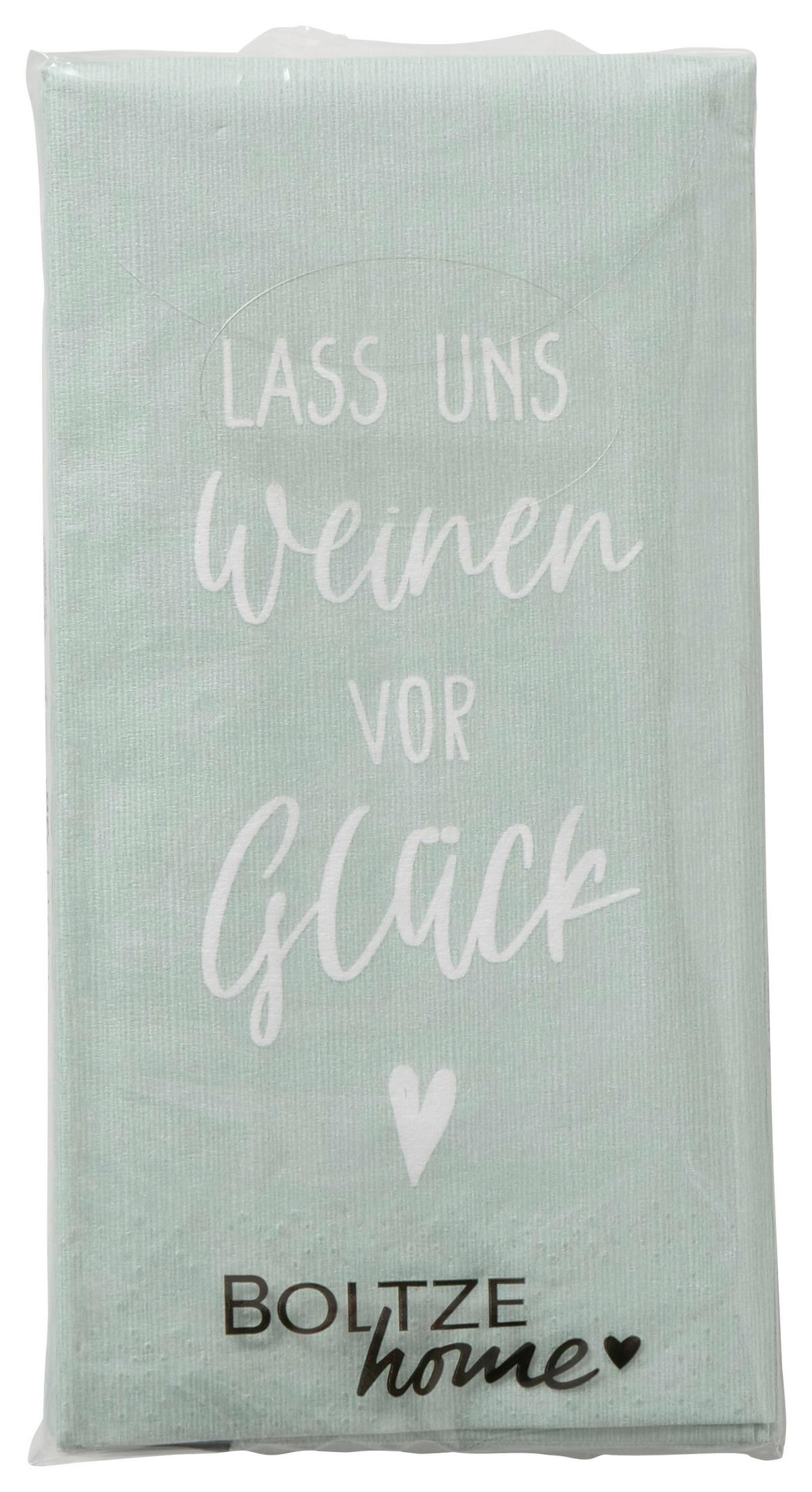 Taschentuch Glück II Türkis/Weiß - Türkis/Weiß, KONVENTIONELL, Papier (5,3/2,5/10,5cm) - Mömax