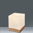 Tischleuchte Cube, max. 40 Watt - MODERN, Glas/Holz (13/13/15,5cm)