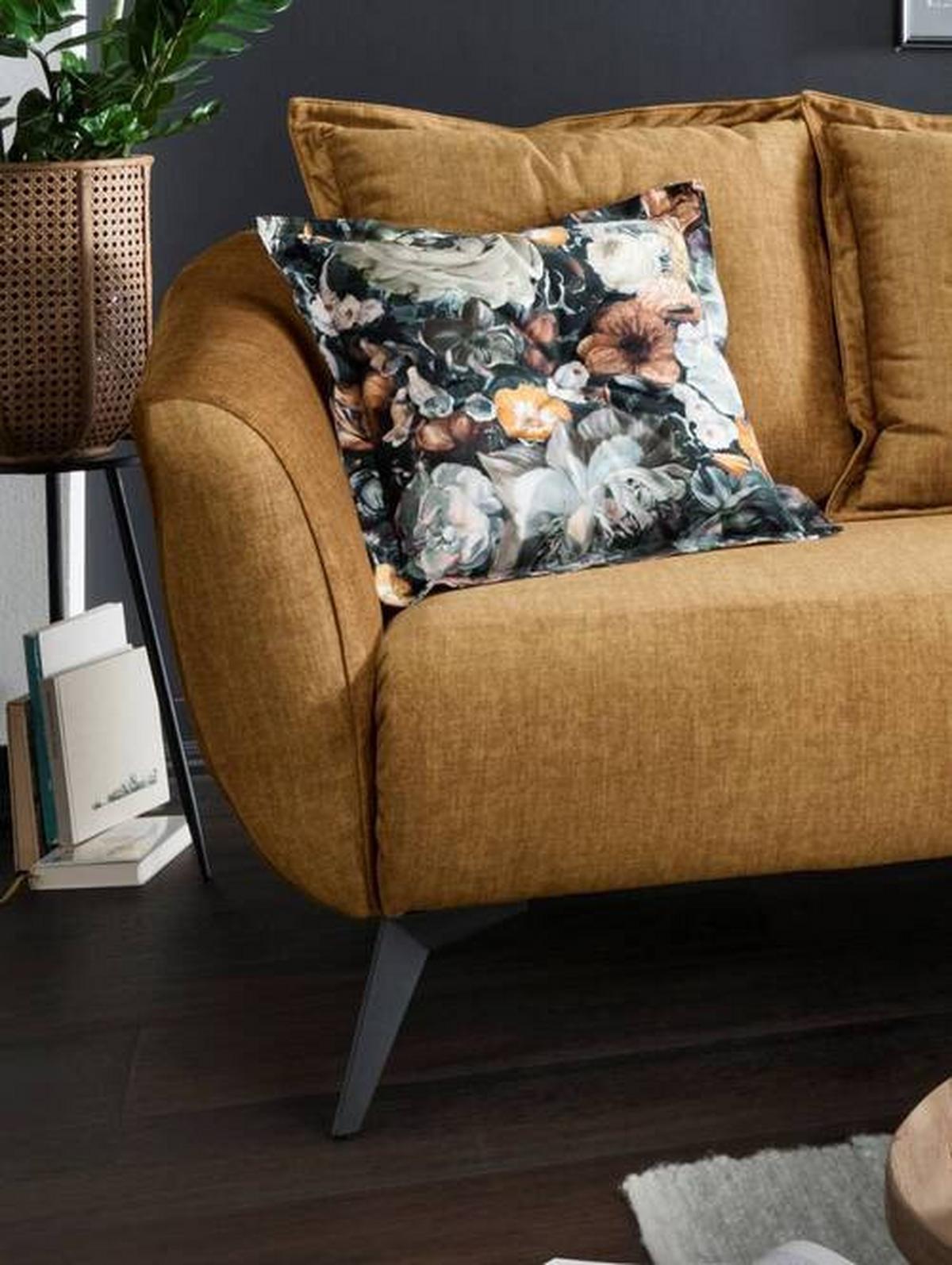 Wohnlandschaft Baggio Gelb Velours - Gelb/Multicolor, MODERN, Holz/Textil (277/162cm) - Livetastic