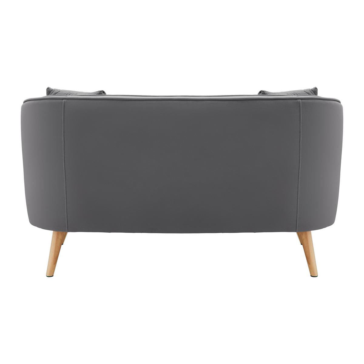 Sofa Hope Grau Samt - Naturfarben/Grau, Modern, Holz/Textil (141/77/73cm) - Bessagi Home