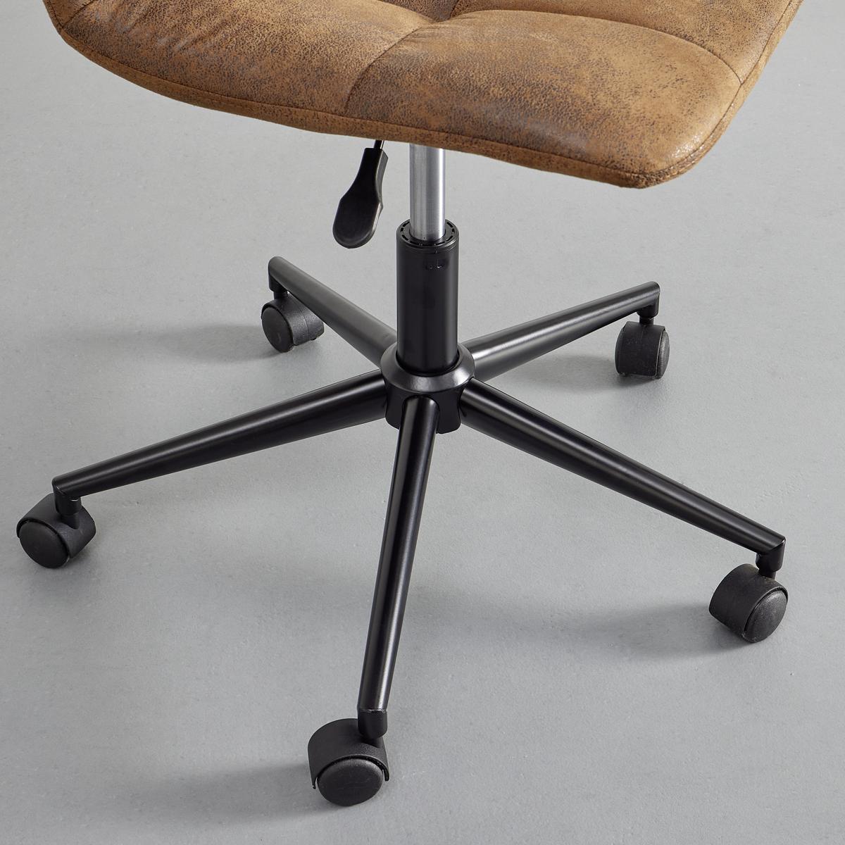 Drehstuhl Clelie Braun Mikrofaser - Schwarz/Braun, MODERN, Holz/Kunststoff (45/79-89/57cm) - Bessagi Home