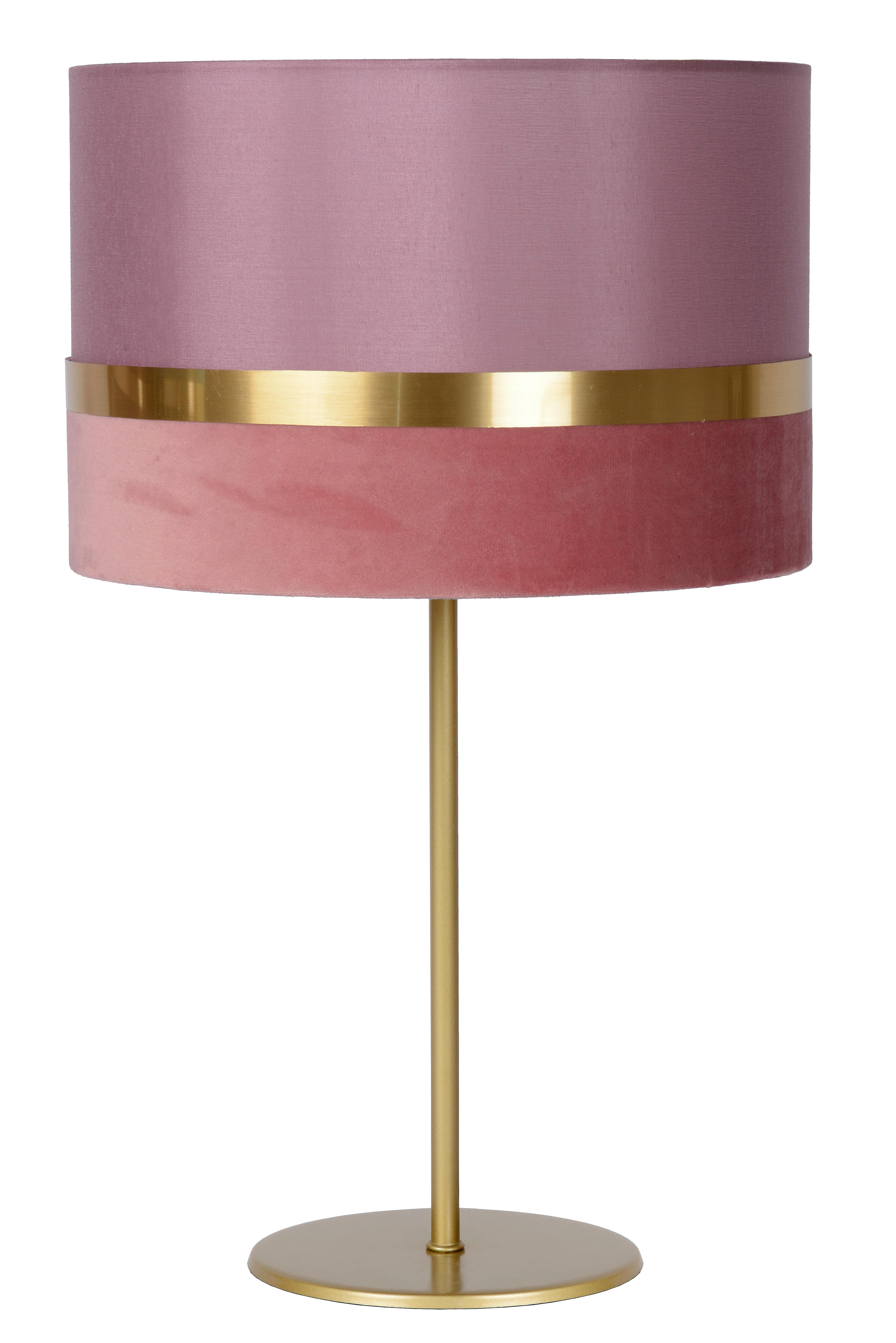 Tischleuchte 10509/81/66 Extravaganza Tusse - Pink/Goldfarben, Design, Textil/Metall (30/30/50cm) - Lucide