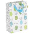 Geschenktasche Jana Bunt - Türkis/Gelb, Papier (11/16/5cm)