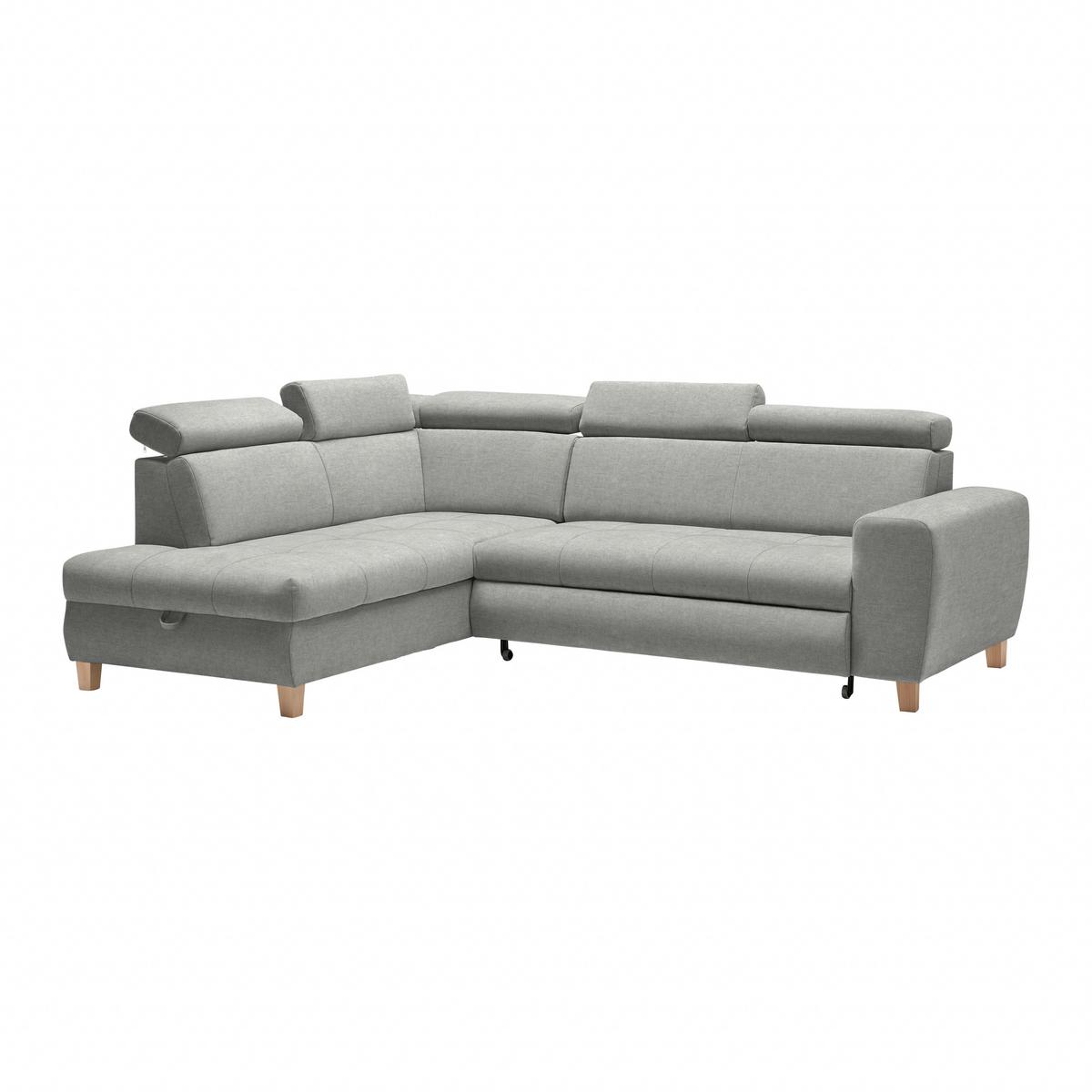 Ecksofa Lugo Grau - Grau, MODERN, Holz/Kunststoff (205/98/266cm) - Mömax