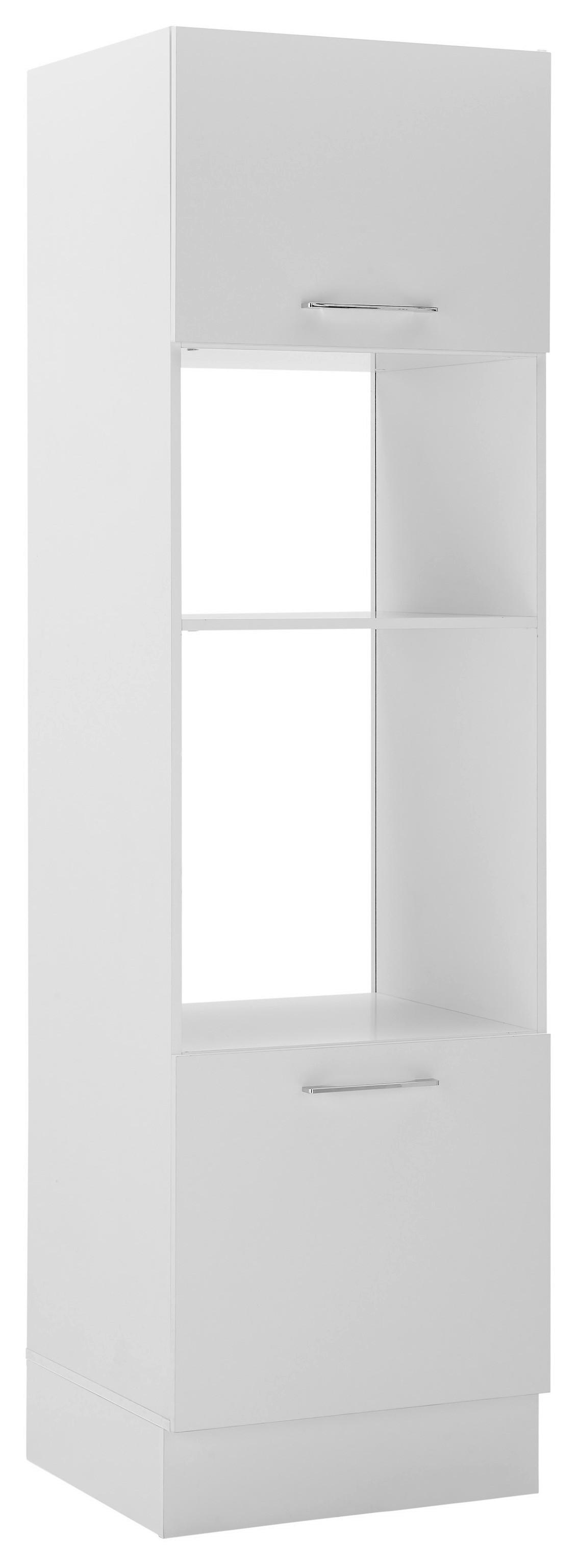 Geräteumbauschrank TURIN BM60, weiß - Chromfarben/Weiß, MODERN, Holzwerkstoff/Metall (60/211/57cm)