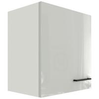 Küchenoberschrank in Lichtgrau glänzend - Schwarz/Grau, MODERN, Holzwerkstoff/Metall (50/54/32cm) - FlexWell