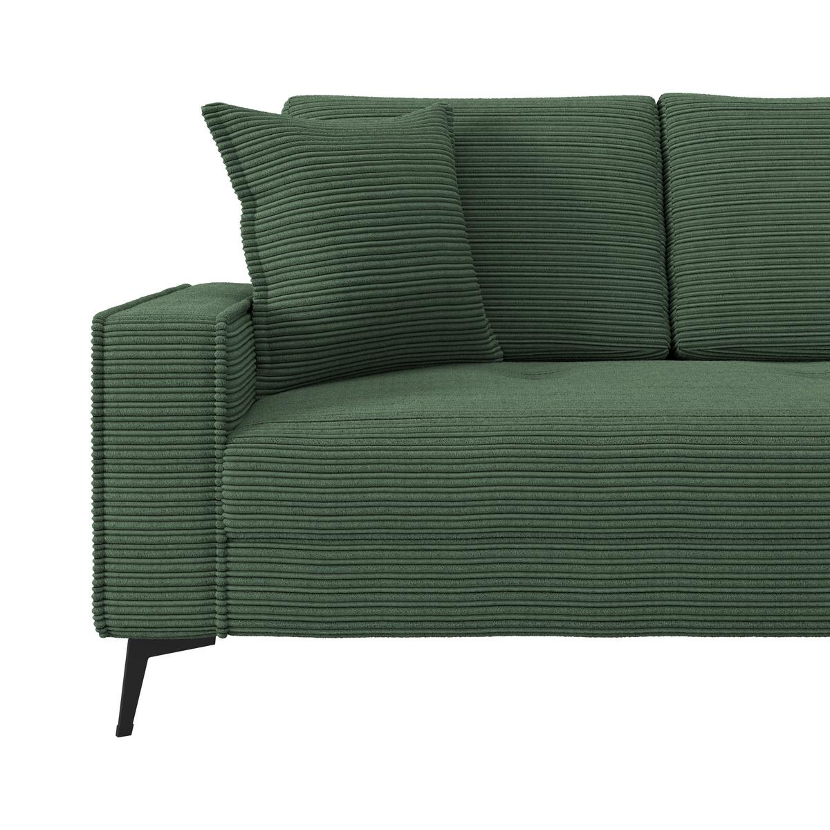 Kutna Garnitura Zero - zelena/crna, Trend, tekstil (286/173cm)