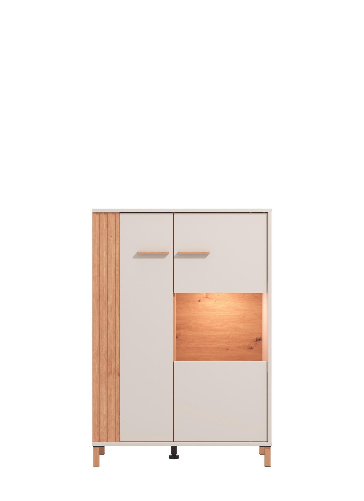 Vitrin Belfort - tölgyfa színű, Modern, faalapú anyag (85/122/40cm)