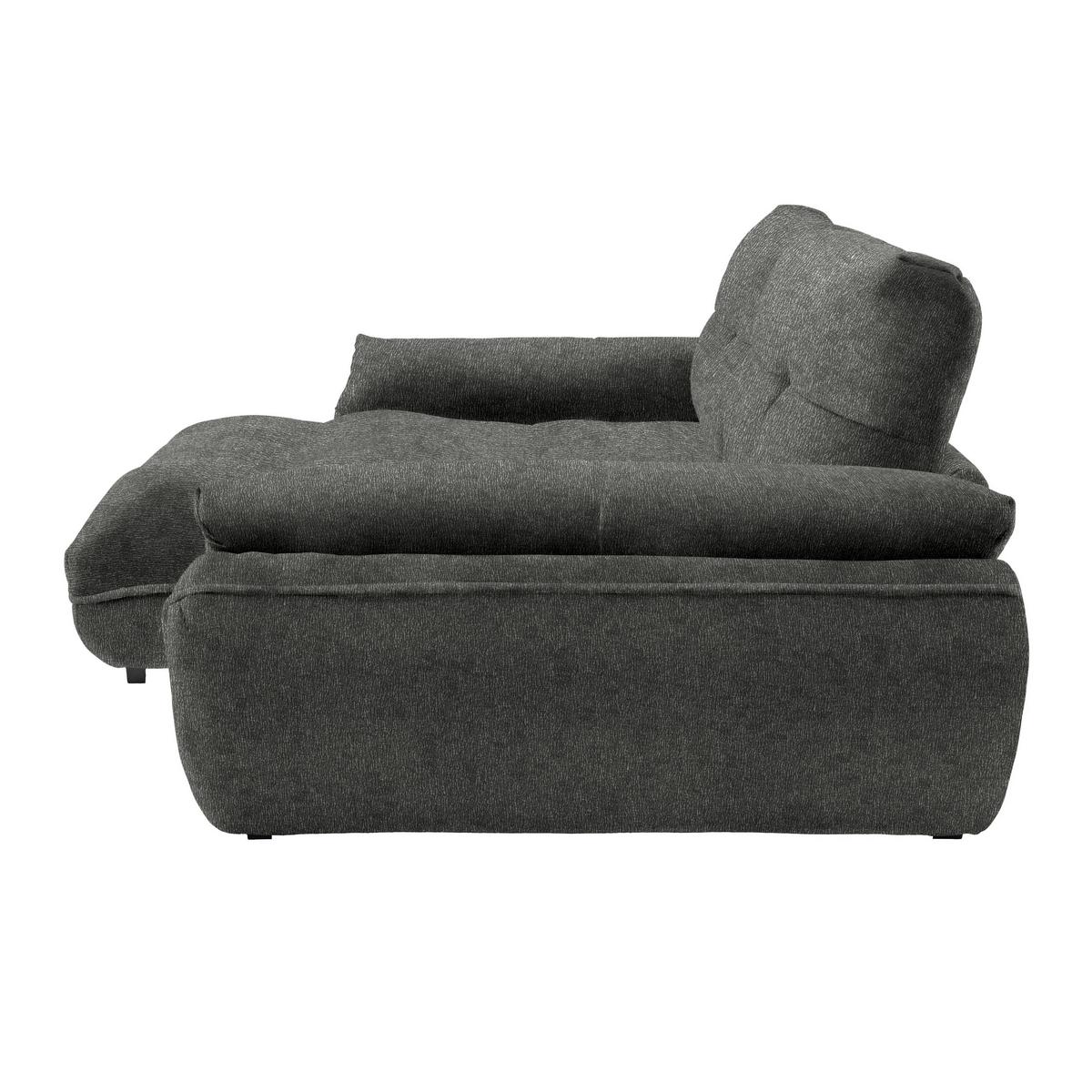Wohnlandschaft Vivo Anthrazit - Anthrazit/Schwarz, MODERN, Kunststoff/Textil (179/63/317cm) - Premium Living