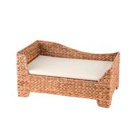 Hundesofa Ottomane, ca. 52x33x27cm - Hellbraun, KONVENTIONELL, Holz/Textil (52/33/27cm)