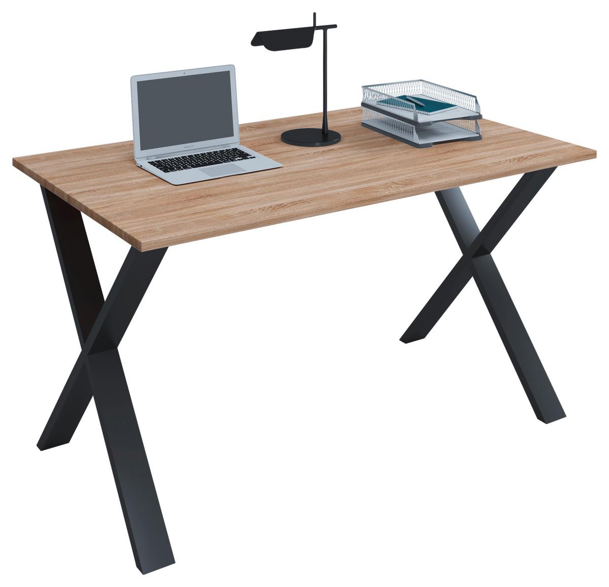 Pisalna Miza Lona, Hrast, 140x80cm - črna/hrast sonoma, Moderno, kovina/leseni material (140/80/76cm) - MID.YOU