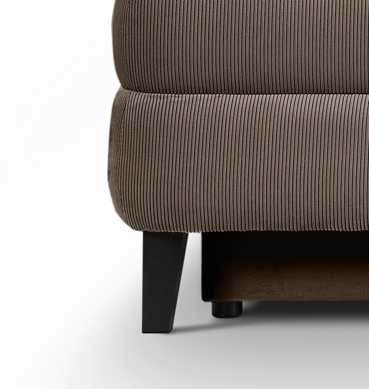 Schlafsofa Sorto Braunbeige - Beigebraun/Schwarz, Basics, Holz/Textil (200/91/100cm) - MID.YOU