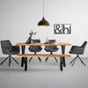 MATBORD OAK - vildek/svart, Natur, metall/trä (180/90/75cm) - Zandiara