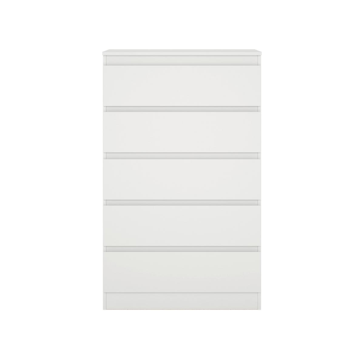 Kommode Mara 5 Weiß - Weiß, KONVENTIONELL, Holz (77/125/42cm) - Mömax