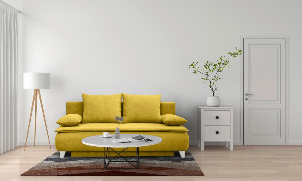 Canapea extensibilă MONA - galben, Modern, textil (208/100/106cm) - Modern Living