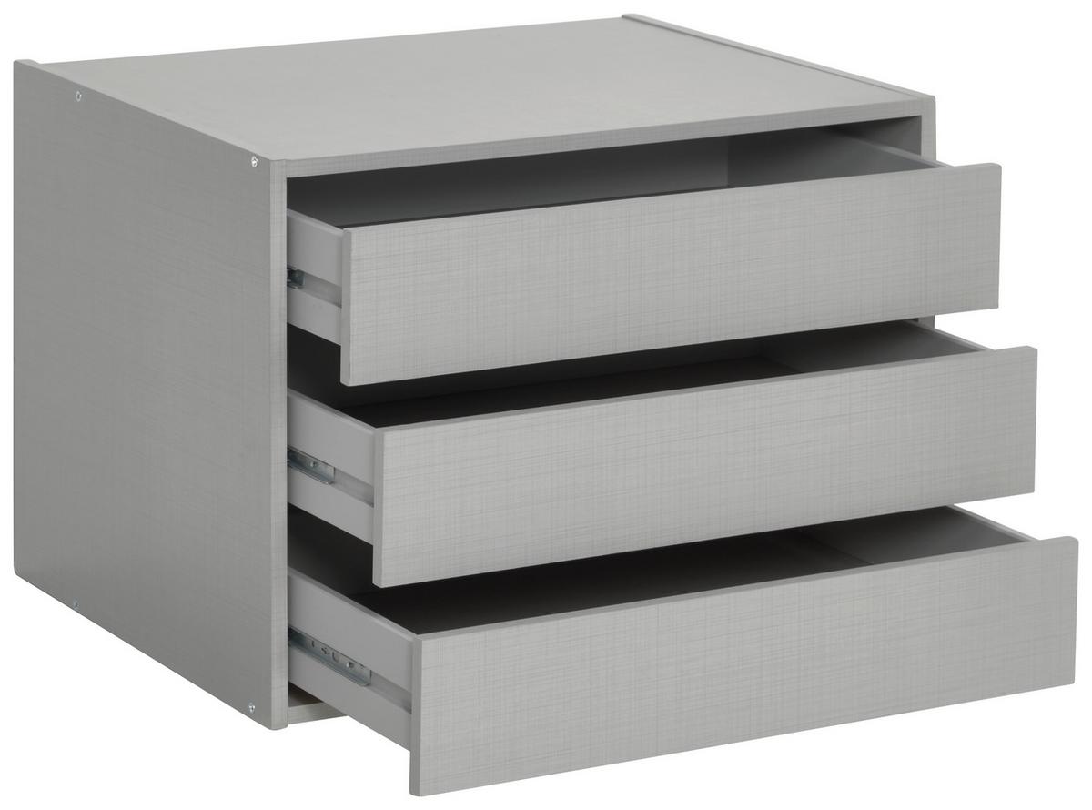 Schubkasteneinsatz Zubehör Grau - Grau, KONVENTIONELL, Holzwerkstoff (100/64/50cm) - Premium Living