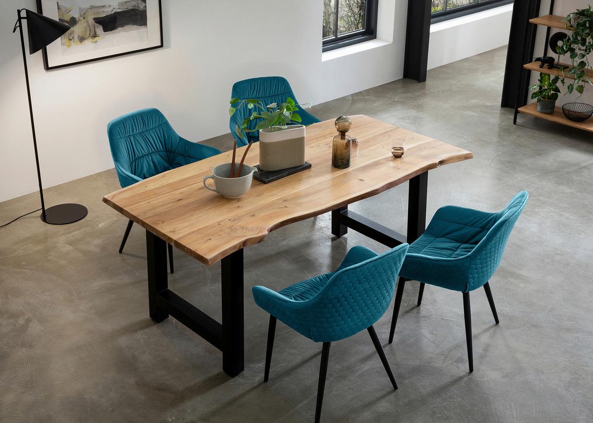 Naslanjač Samt, Turkizna - turkizna/črna, Moderno, kovina/tekstil (63/81,5/61cm) - Livetastic