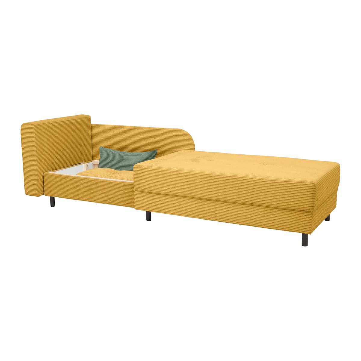 Liege Nova Senfgelb - Senfgelb/Schwarz, MODERN, Holz/Textil (85/62/145cm) - Mömax