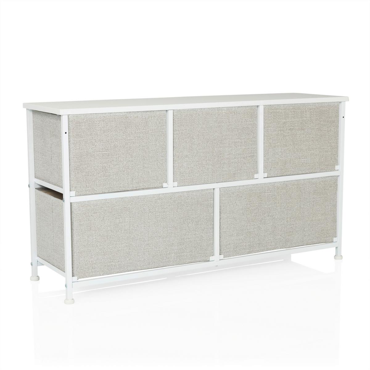 Komoda Foldar, Siva - siva/bela, Moderno, umetna masa/tekstil (100/55/30cm) - MID.YOU