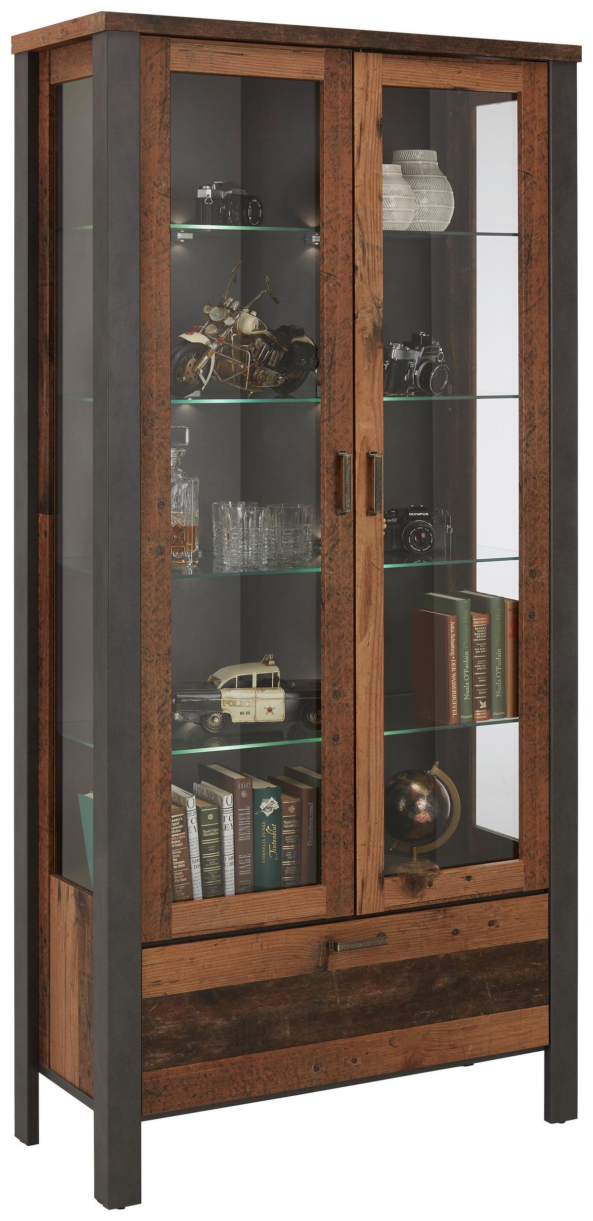 Vitrine Cardiff Braun - Braun, MODERN, Glas/Holzwerkstoff (94/194/40cm) - Mömax