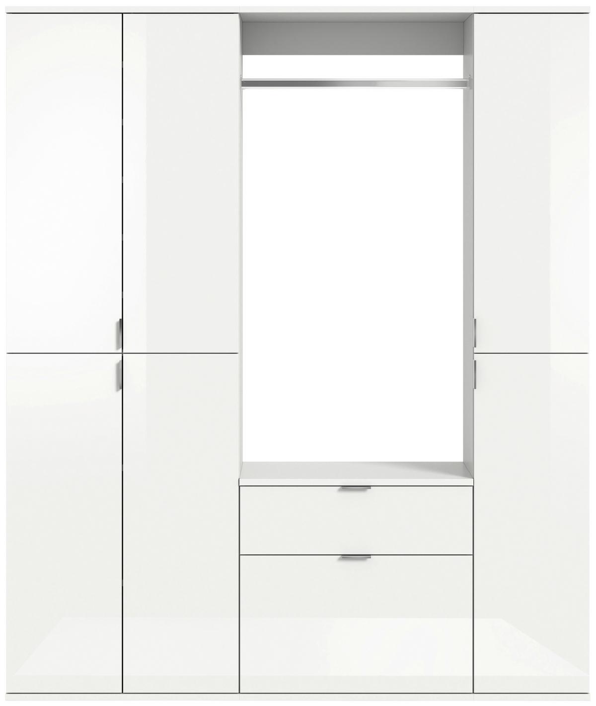 Garderobe Projekt X ca. 152x193 cm Weiß - Weiß Hochglanz, MODERN, Holzwerkstoff (152/193/34cm) - MID.YOU