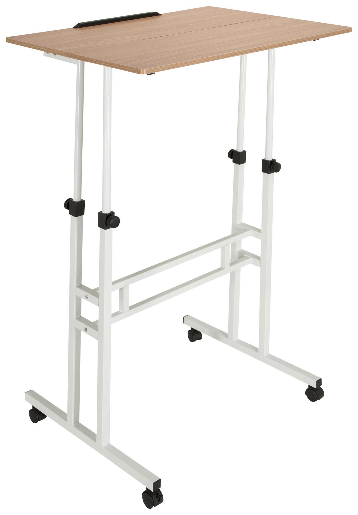 Pisalna Miza Workstation I, Bela, Hrast - barve hrasta/bela, Basics, kovina/umetna masa (120/82-128/60cm) - MID.YOU