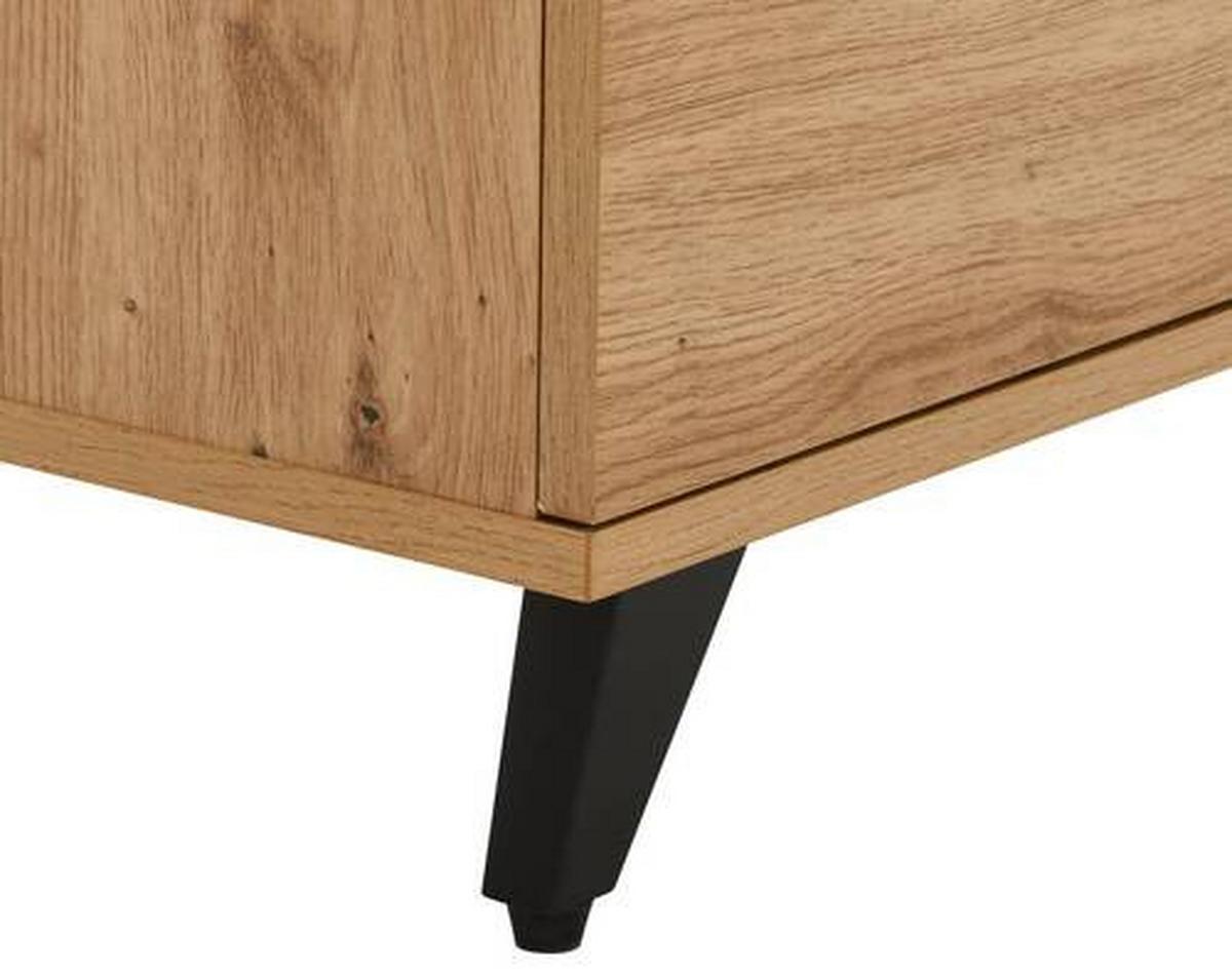 KOMODA SZEROKA THOMAS - kolor dębowy/czarny, Lifestyle, materiał drewnopochodny/metal (103/86/40cm) - MID.YOU