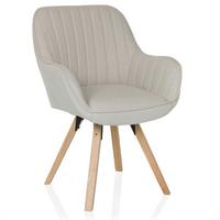 Naslanjač Scandi Soft, Krem Barva - krem barve/barve bukve, Moderno, tekstil/les (56/84/62cm) - MID.YOU