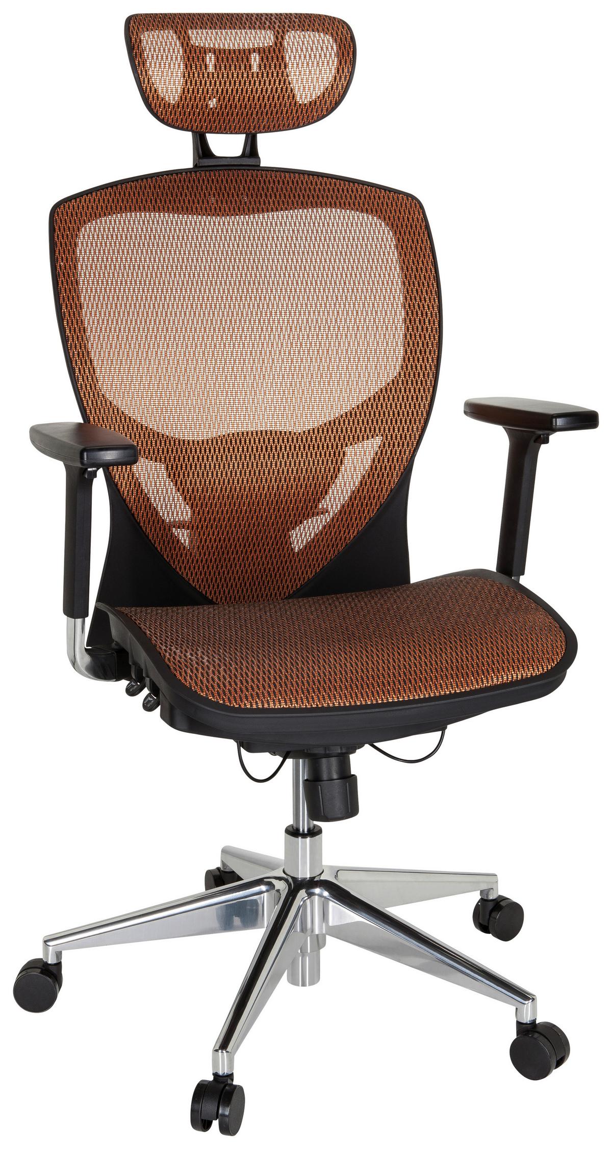 Pisarniški Stol Venus One, Oranžna - srebrne barve/črna, Basics, kovina/umetna masa (61/148/48cm) - MID.YOU