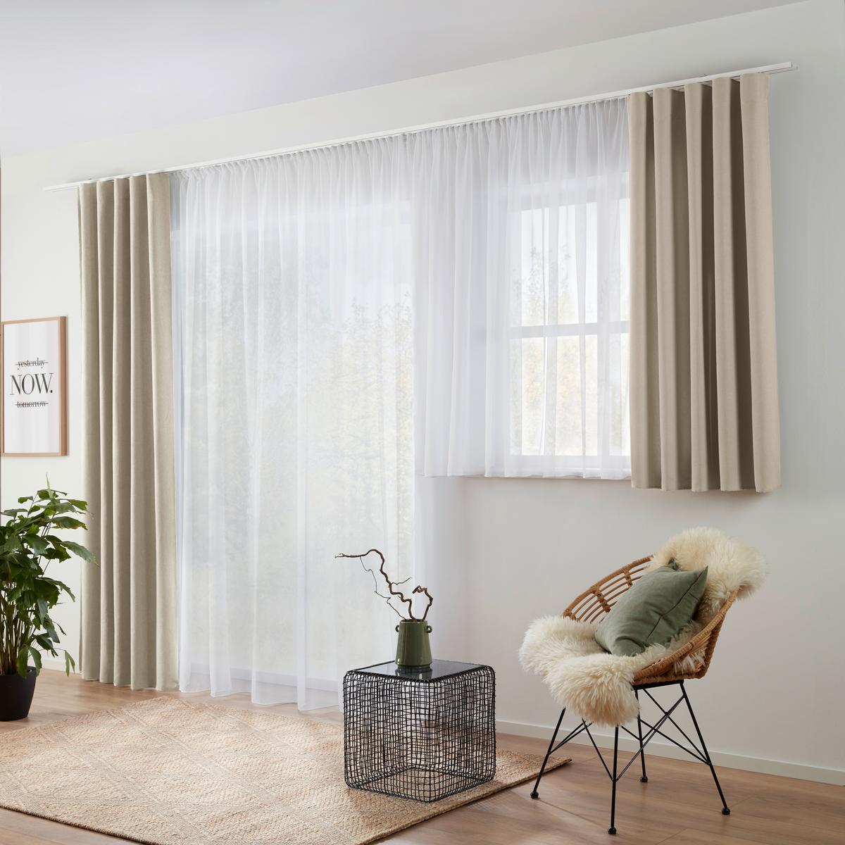 Fertigvorhang Ulrich ca. 135x245cm - Sandfarben, Textil (135/245cm) - Modern Living