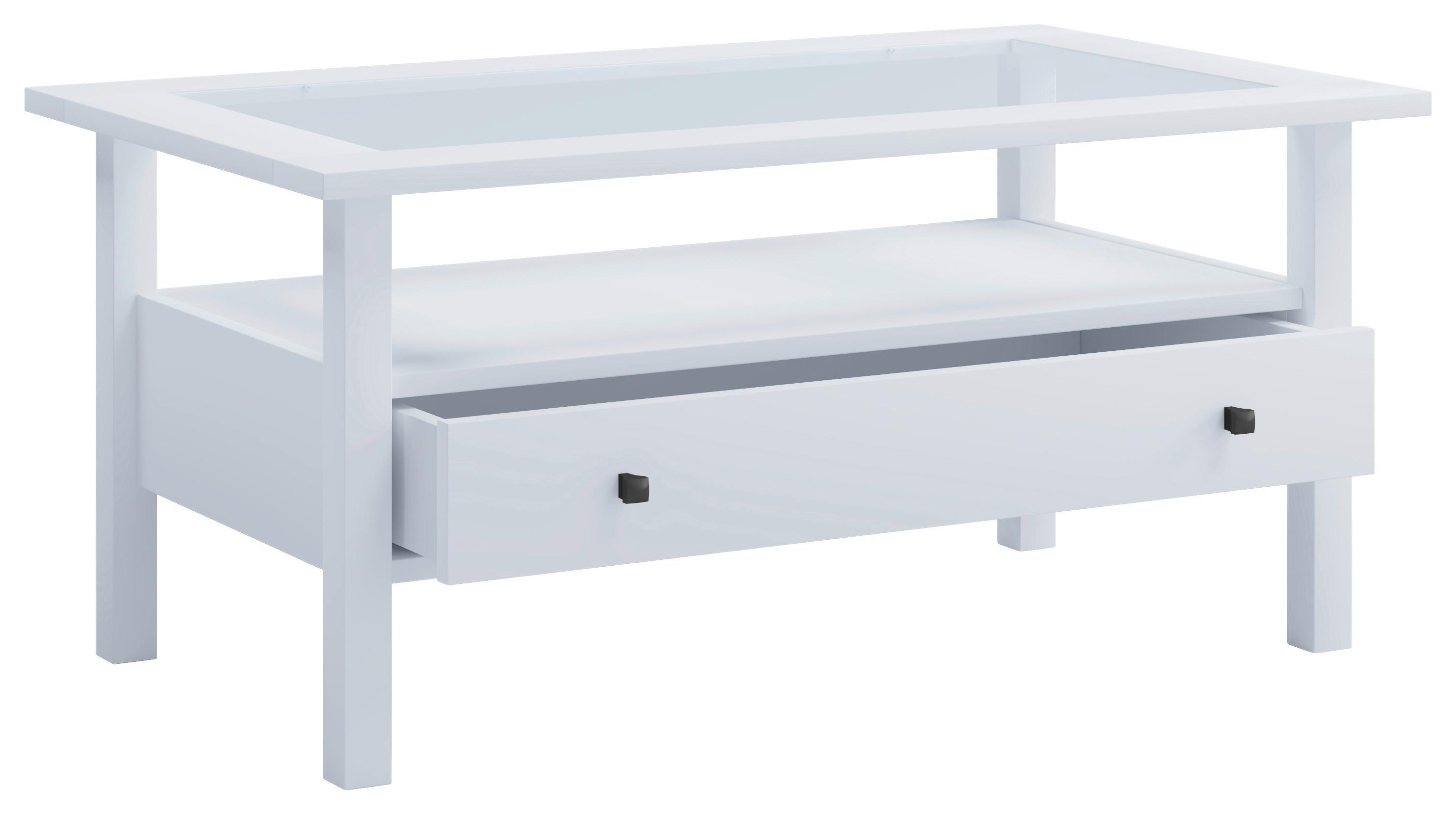 COUCHTISCH LINGIS L - Weiss/Schwarz, Lifestyle, Glas/Holzwerkstoff (90/42/54cm) - MID.YOU