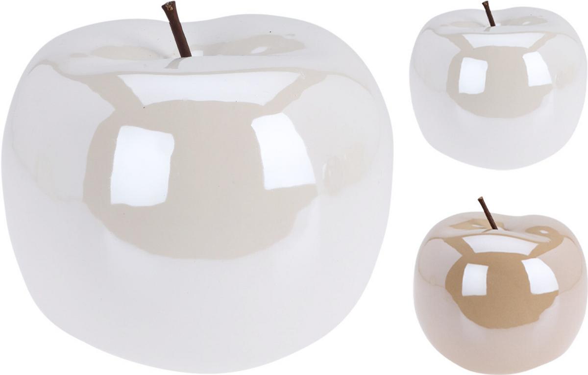 Măr decorativ cca. 7,5x7 cm Ember - alb/bej, Basics, ceramică (7,5/7cm)